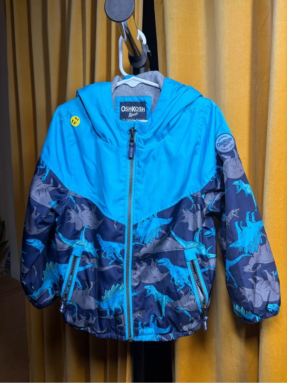 OshKosh B'gosh Teal & Navy Dinosaur Puffer Jacket